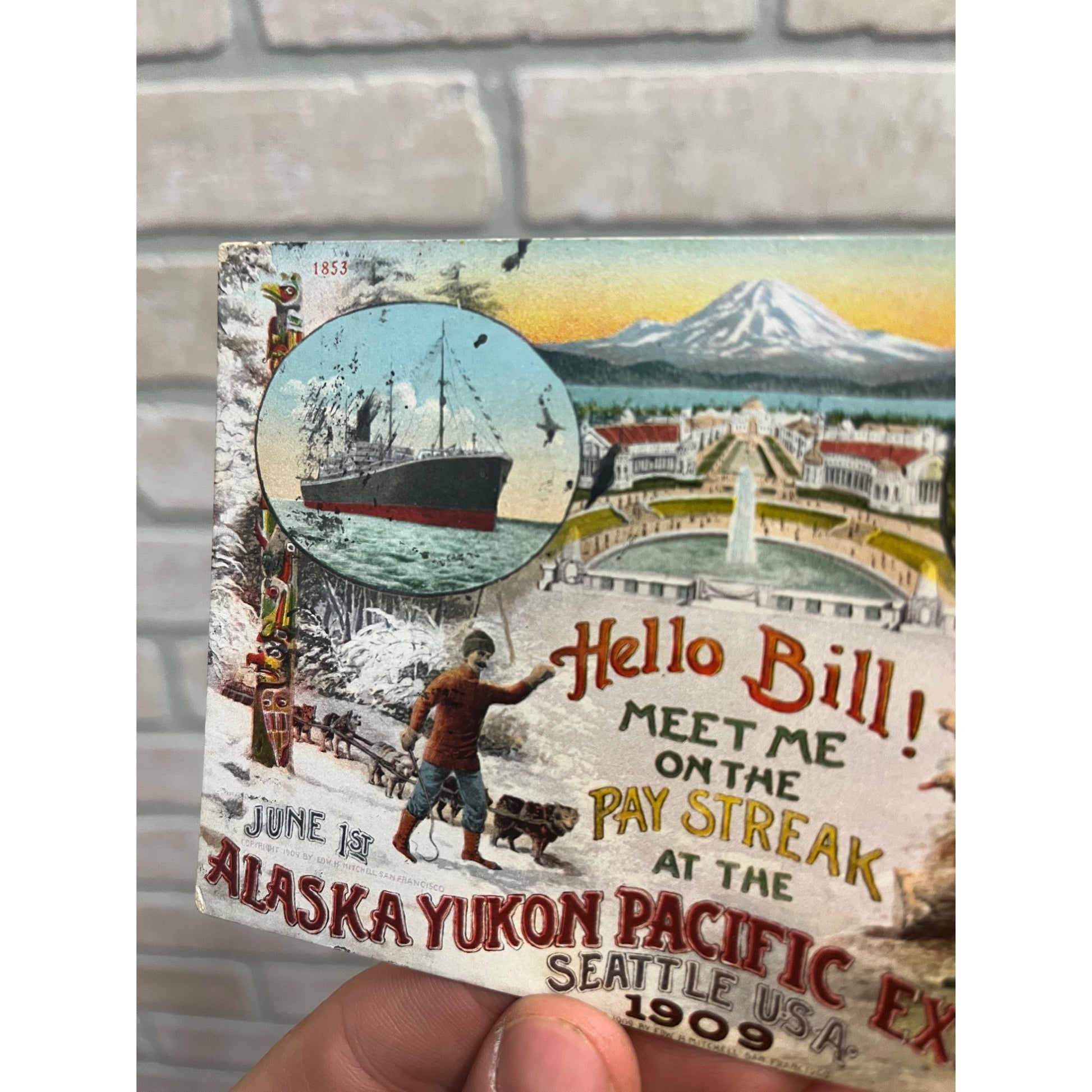 Vintage 1909 Alaska Yukon Pacific Exposition Seattle USA Postcard