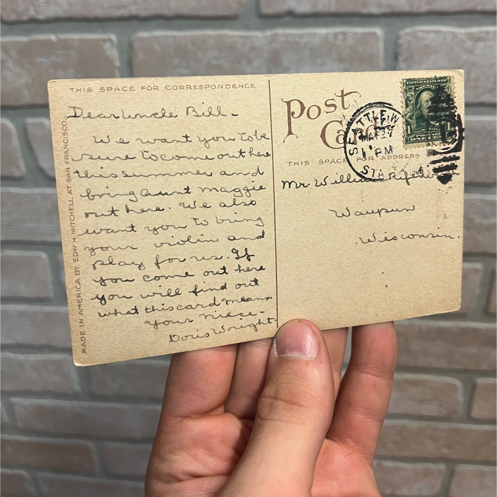 Vintage 1909 Alaska Yukon Pacific Exposition Seattle USA Postcard