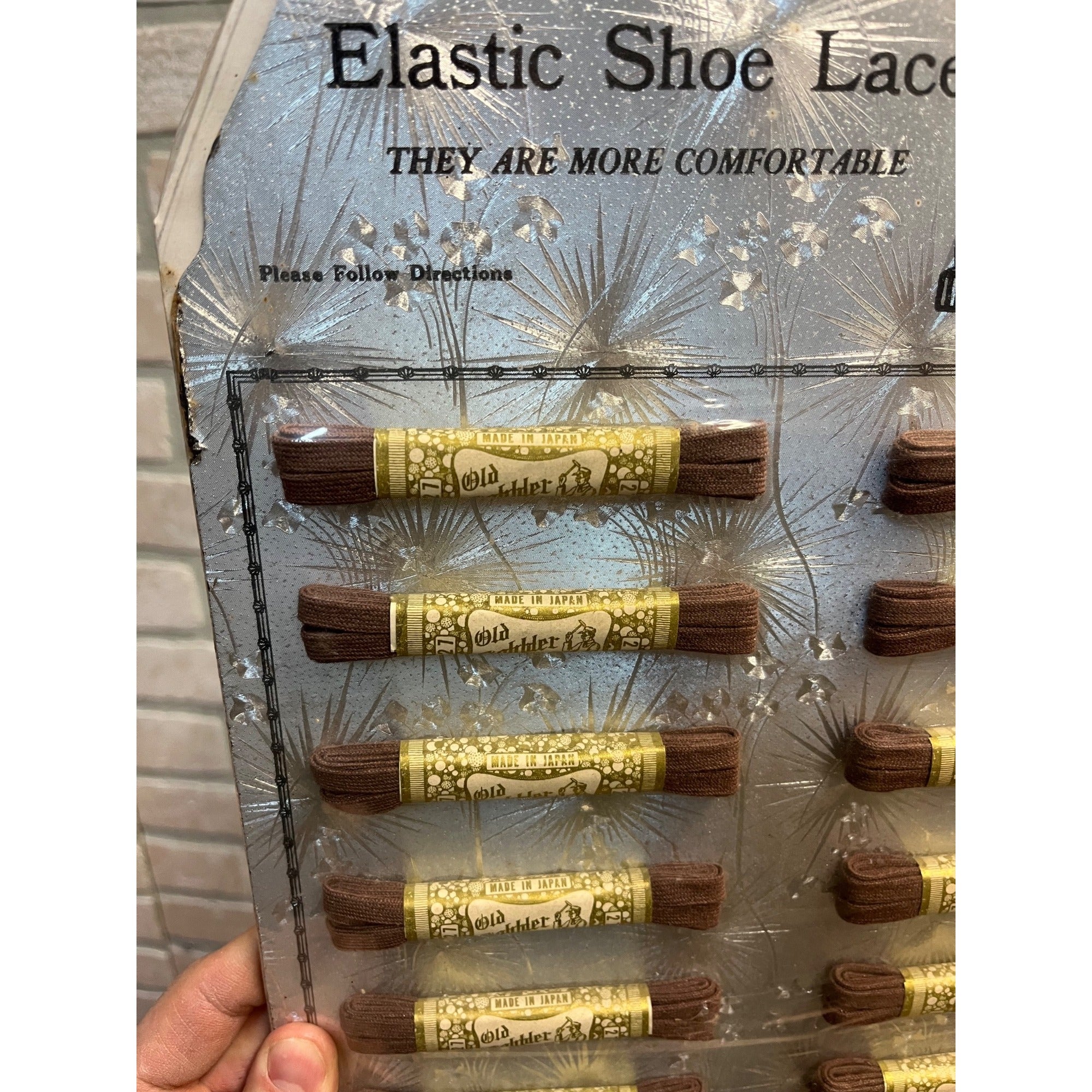 Vintage 1930 "Alox" Old Cobbler Elastic Shoe Laces Store Display Advertising NOS