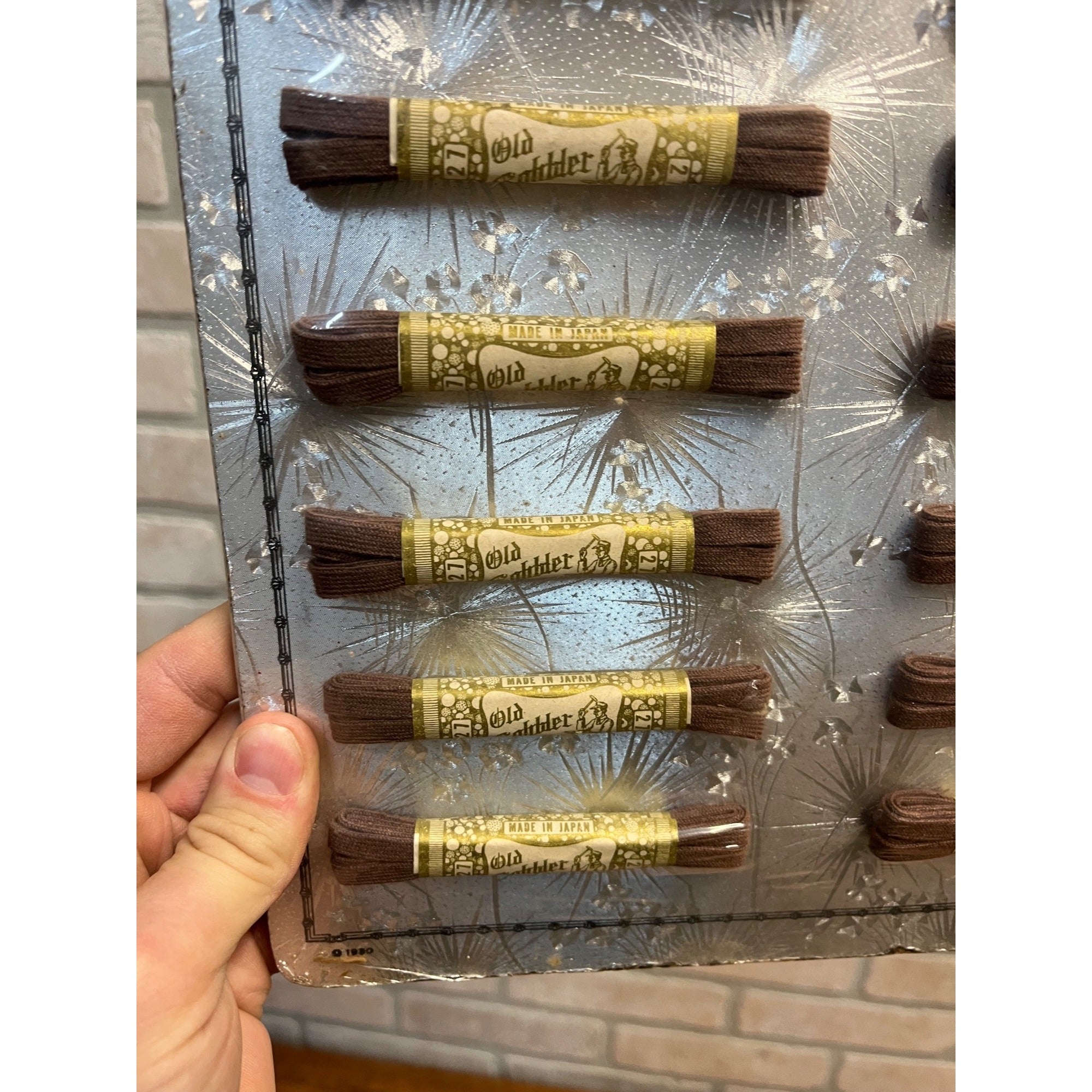 Vintage 1930 "Alox" Old Cobbler Elastic Shoe Laces Store Display Advertising NOS