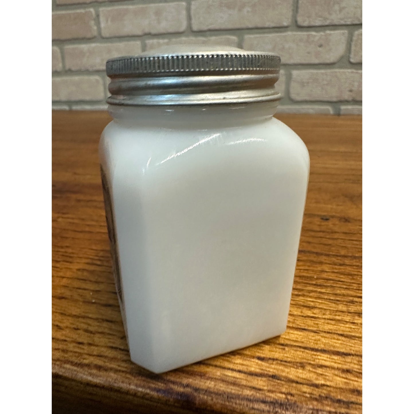 Vintage Allspice Frank Tea & Spice Co Dove Brand White Milk Glass 2 Oz Jar