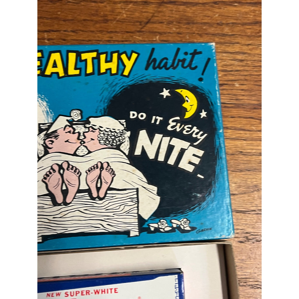 Vintage Healthy Habit Morn & Nite Novelty Gag Gift Humor Prank Box Toothbrush