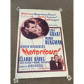 Vintage 1960s Alfred Hitchcock NOTORIOUS One-Sheet Original Movie Poster 27x41