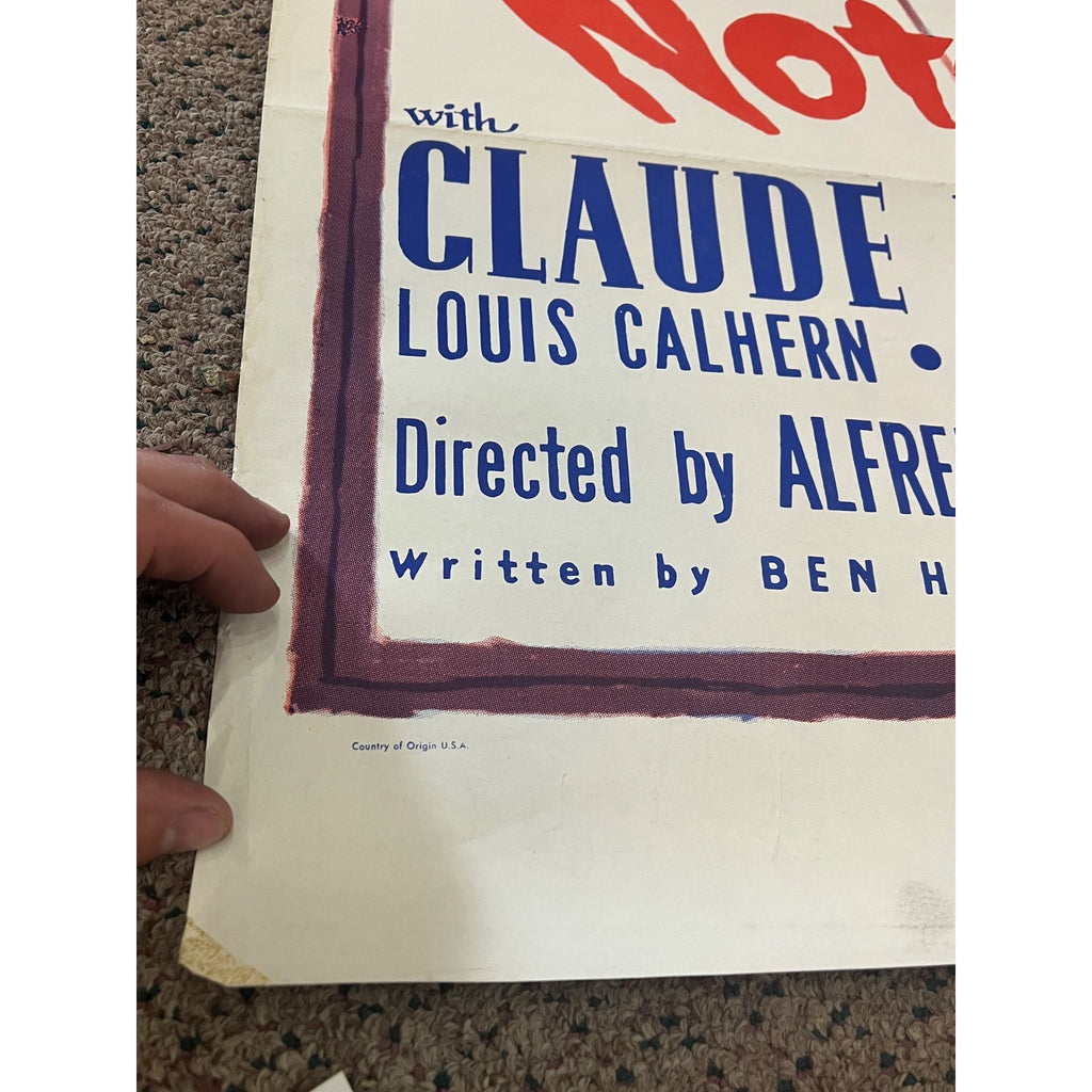 Vintage 1960s Alfred Hitchcock NOTORIOUS One-Sheet Original Movie Poster 27x41