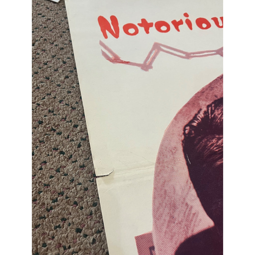 Vintage 1960s Alfred Hitchcock NOTORIOUS One-Sheet Original Movie Poster 27x41