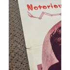 Vintage 1960s Alfred Hitchcock NOTORIOUS One-Sheet Original Movie Poster 27x41