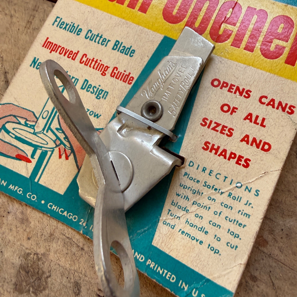 Vintage NOS Vaughan Safety Roll Jr Can Opener on Store Display Card Chicago USA