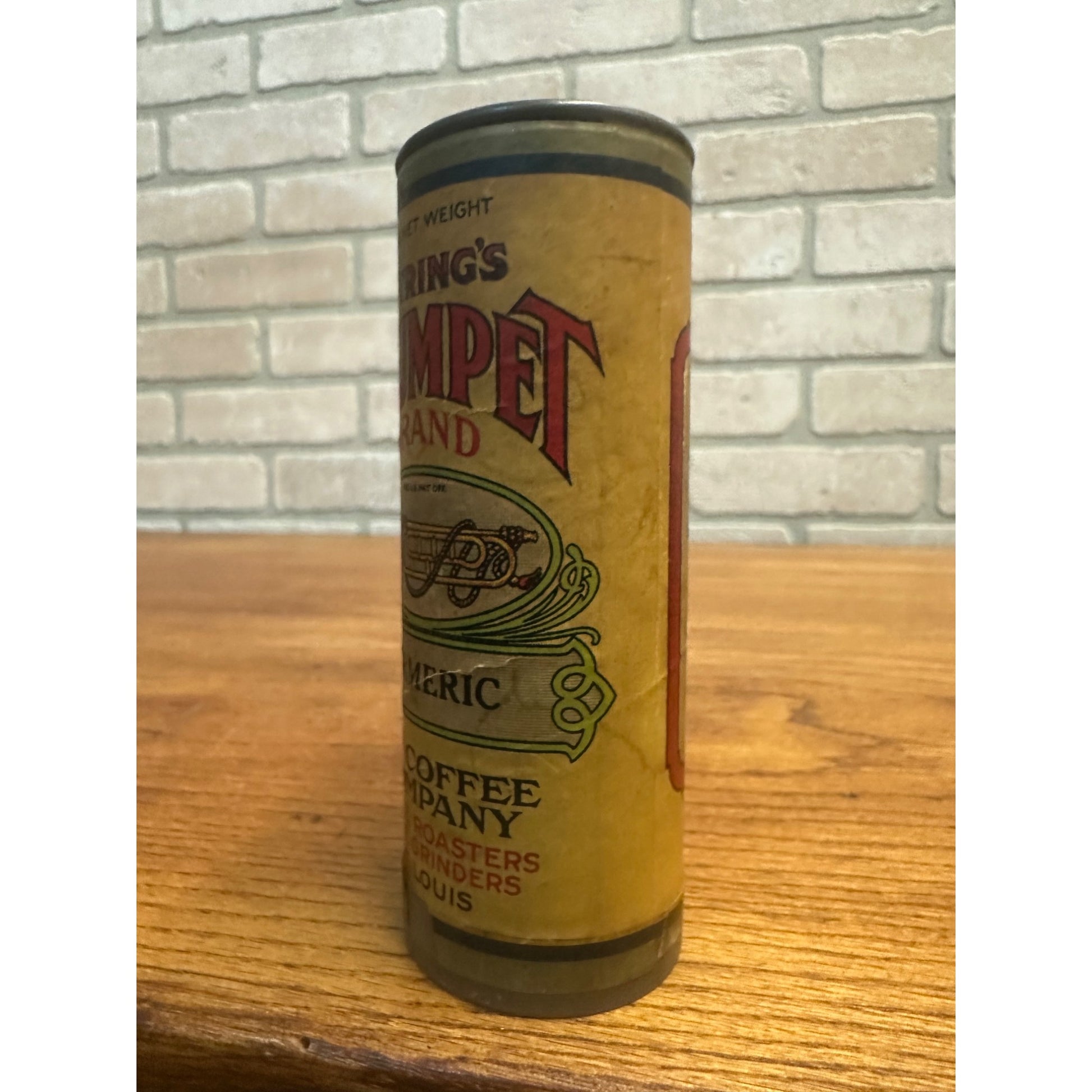 Petring’s Trumpet Brand Tumeric Spice Tin Round Cardboard St Louis Missouri