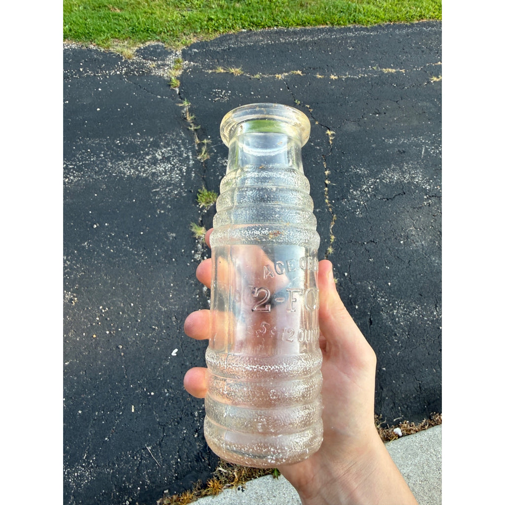 Antique Dougan Beloit Wis Milk Juice Bottle Farm Ace of Drinks 2 For 1 Dairy