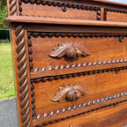 Antique 19th c. Victorian Carved Beaded Molding Ornaments 1800s Ornate Dresser