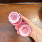 Vintage Fenton Cranberry Opalescent Miniature Hobnail Vase PAIR Small 3.5"