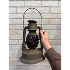 Antique Etched Red Globe Bell System Dietz Railroad Lantern Railroad Telephone