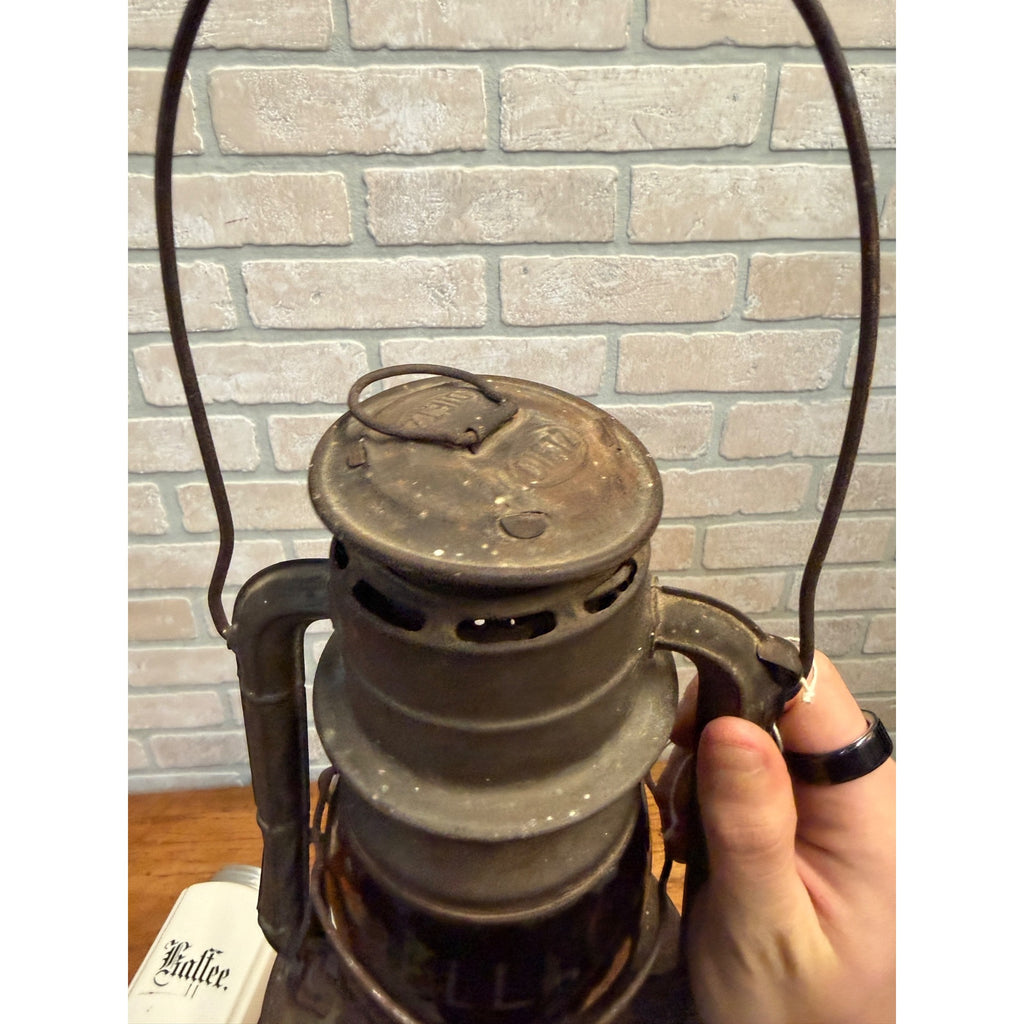 Antique Etched Red Globe Bell System Dietz Railroad Lantern Railroad Telephone