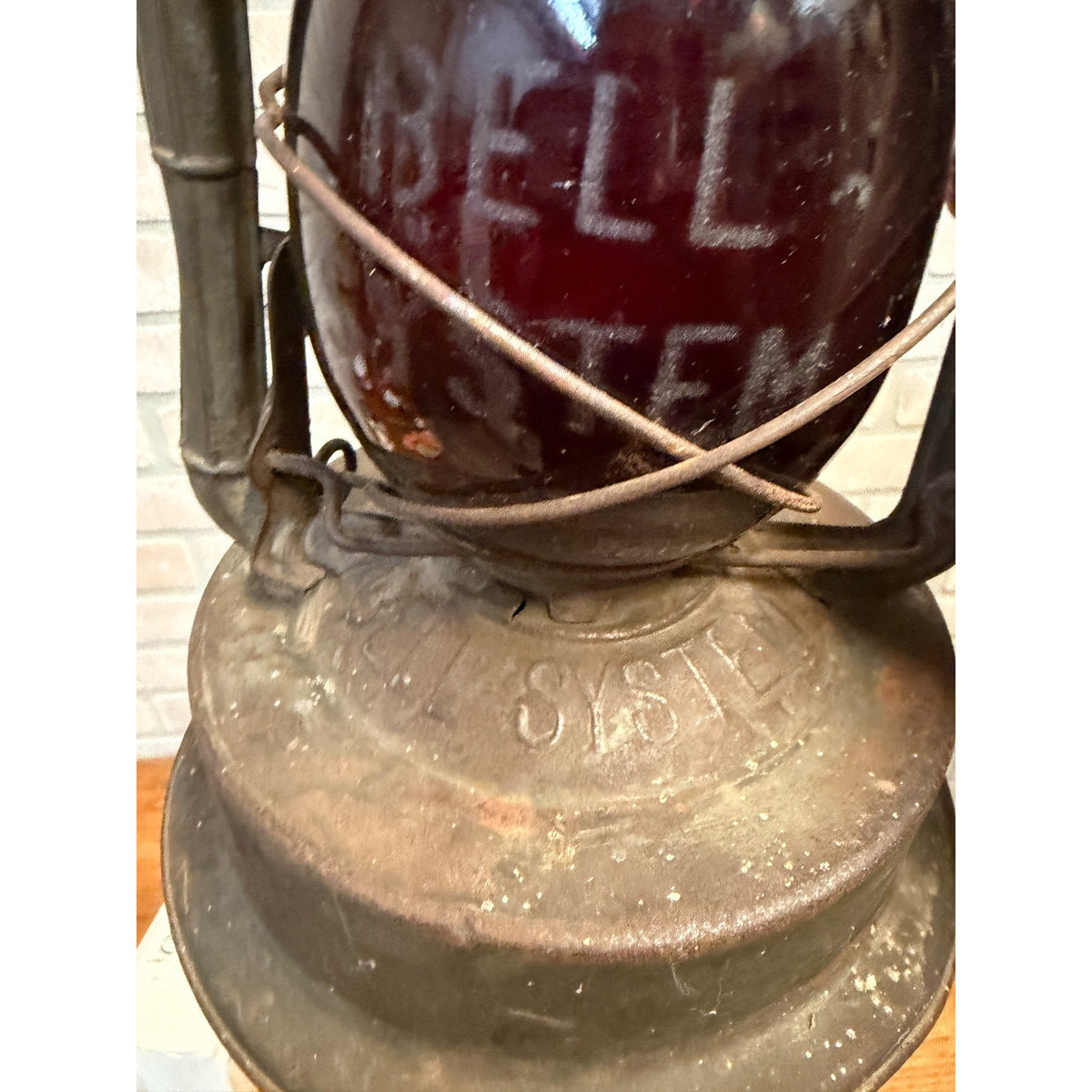 Antique Etched Red Globe Bell System Dietz Railroad Lantern Railroad Telephone