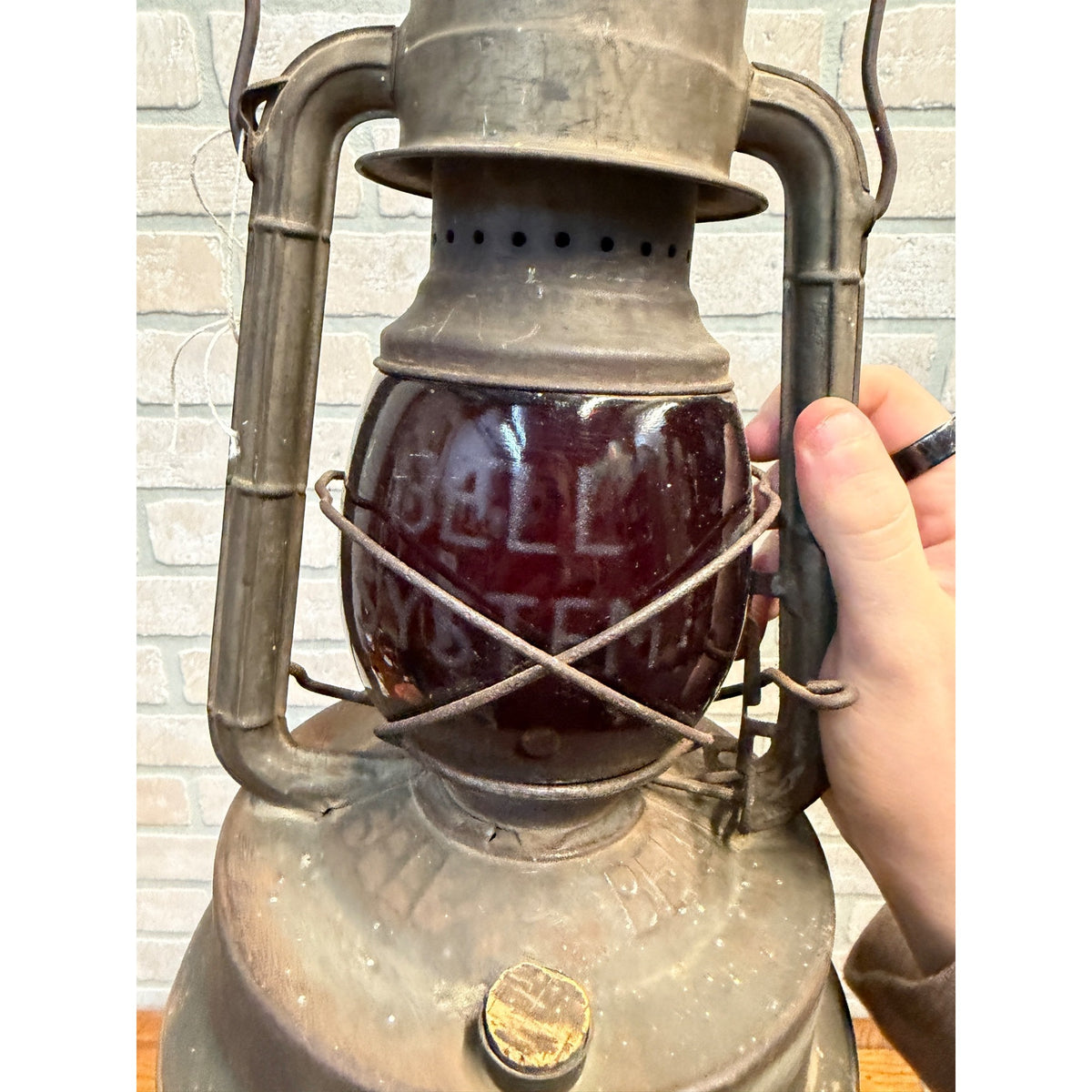 Antique Etched Red Globe Bell System Dietz Railroad Lantern Railroad Telephone