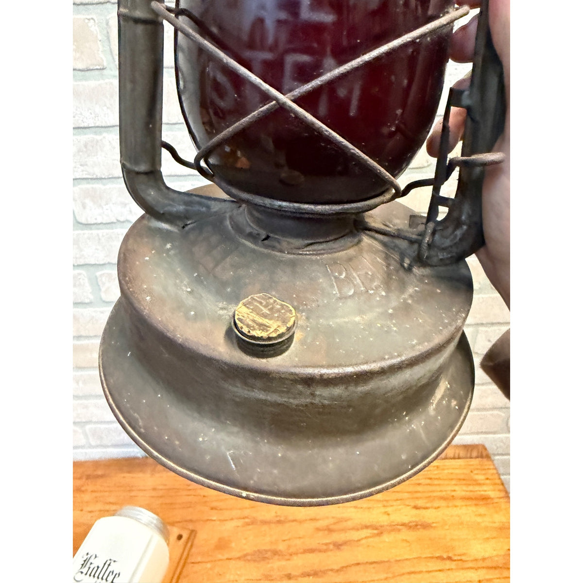 Antique Etched Red Globe Bell System Dietz Railroad Lantern Railroad Telephone
