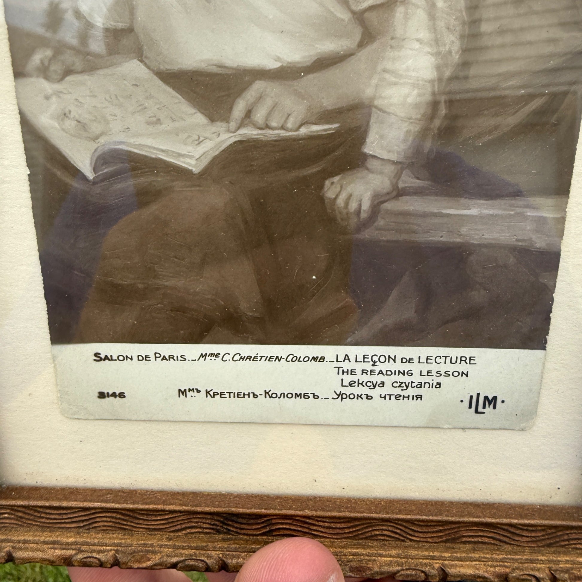 VIntage Small Framed 7-1/2 X 5-1/2" Framed Postcard Salon De Paris