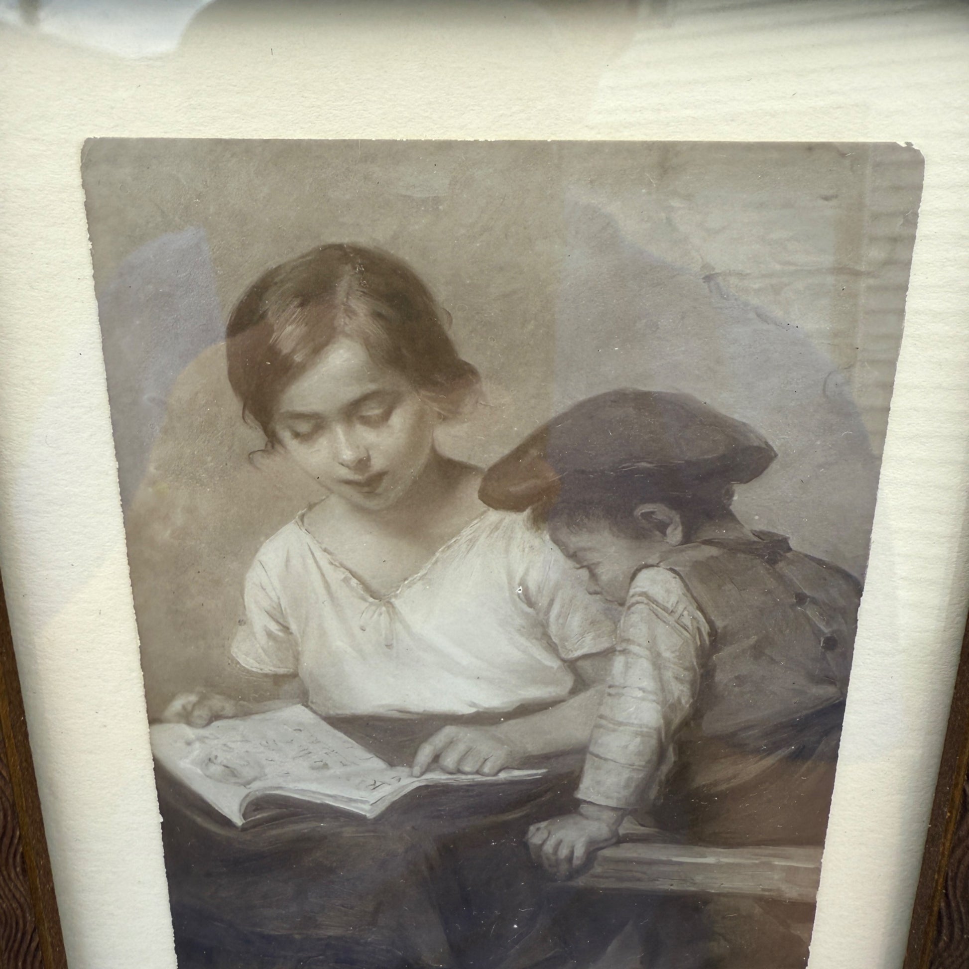 VIntage Small Framed 7-1/2 X 5-1/2" Framed Postcard Salon De Paris