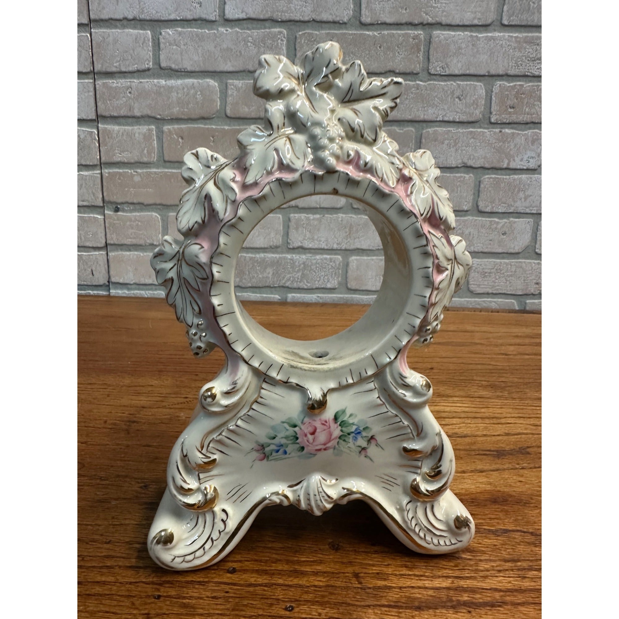 Vintage Porcelain Mantel Shelf Clock Frame Fits 3-1/4" Dia Ansonia? Thomas?