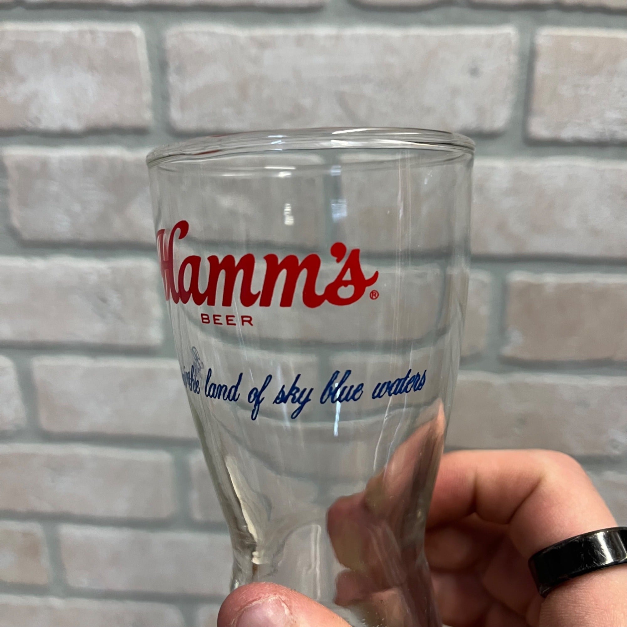 Vintage Hamm's Beer Pilsner 5.25"  Glasses Lot (2) Land of Sky Blue Waters