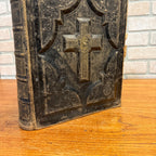 Antique 1870s Large Ornate Catholic Bible Old New Testament w/Ancestral Records