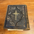 Antique 1870s Large Ornate Catholic Bible Old New Testament w/Ancestral Records