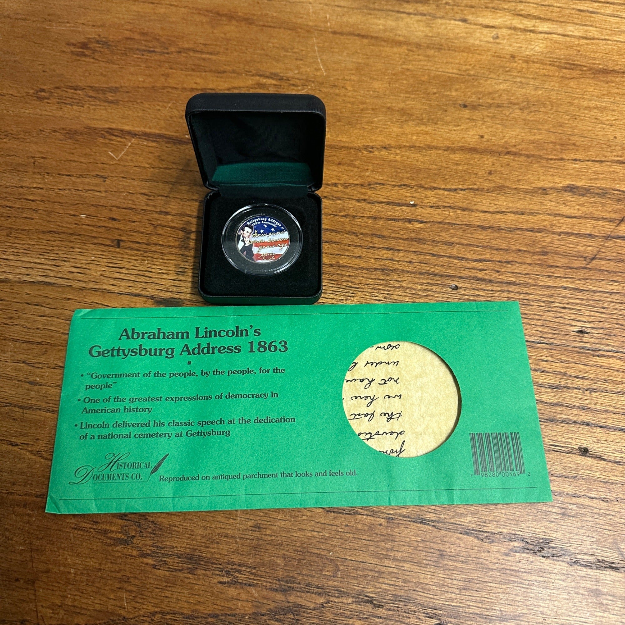 Littleton Company Lincoln's Gettysburg Address Colorized Kennedy Half Dollar