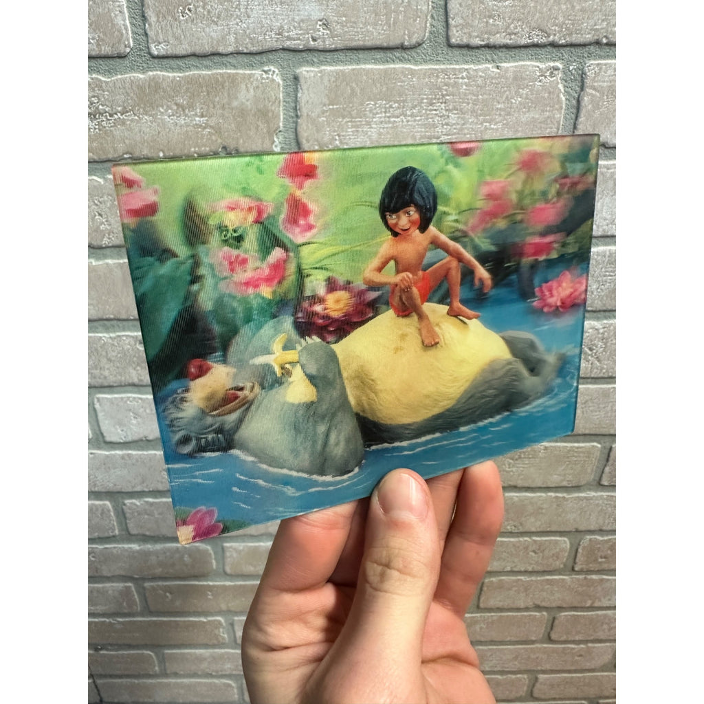 Walt Disney's The Jungle Book Mowgli Baloo Floating Lenticular 3D 1967 Postcard