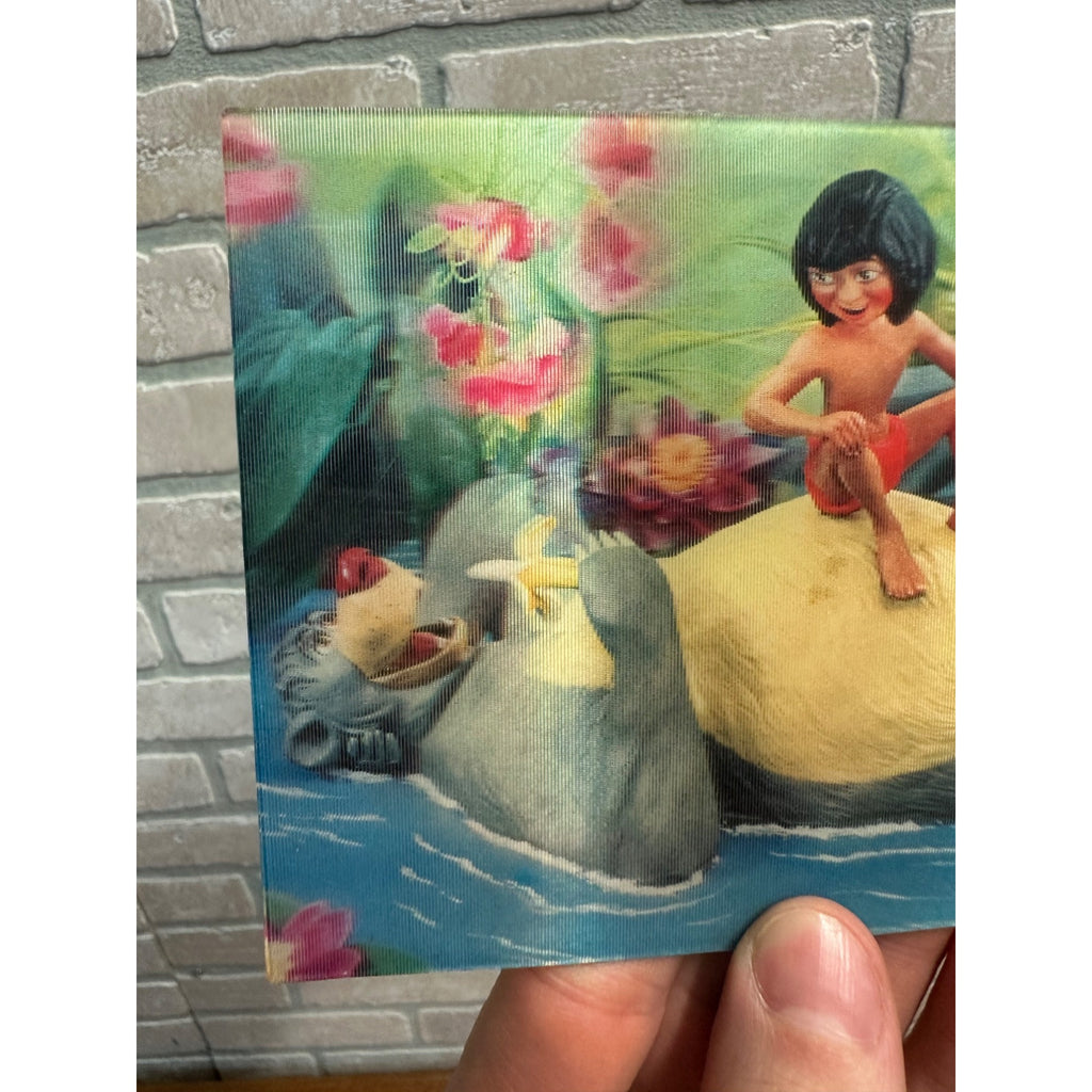 Walt Disney's The Jungle Book Mowgli Baloo Floating Lenticular 3D 1967 Postcard