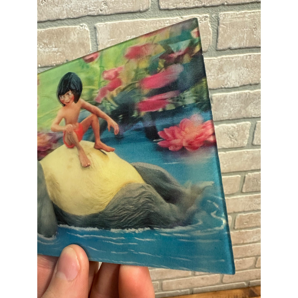 Walt Disney's The Jungle Book Mowgli Baloo Floating Lenticular 3D 1967 Postcard