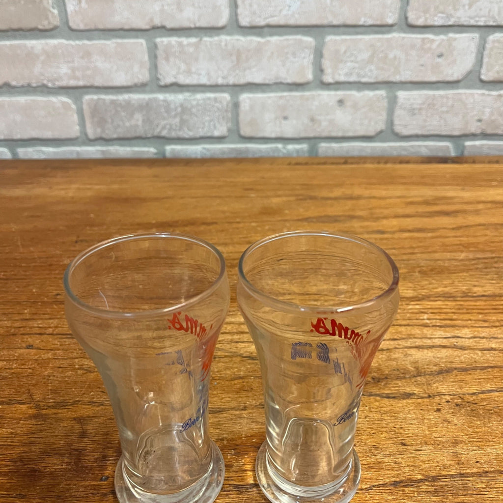 Vintage Hamm's Beer Pilsner 5.25" Glasses Lot (2) Land of Sky Blue Waters