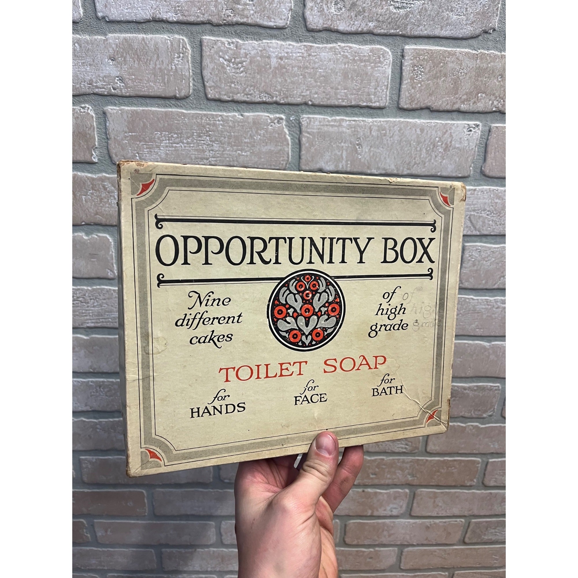 Vintage 1920s Toilet Soap Box Opportunity Box for Hands Face Bath Decor