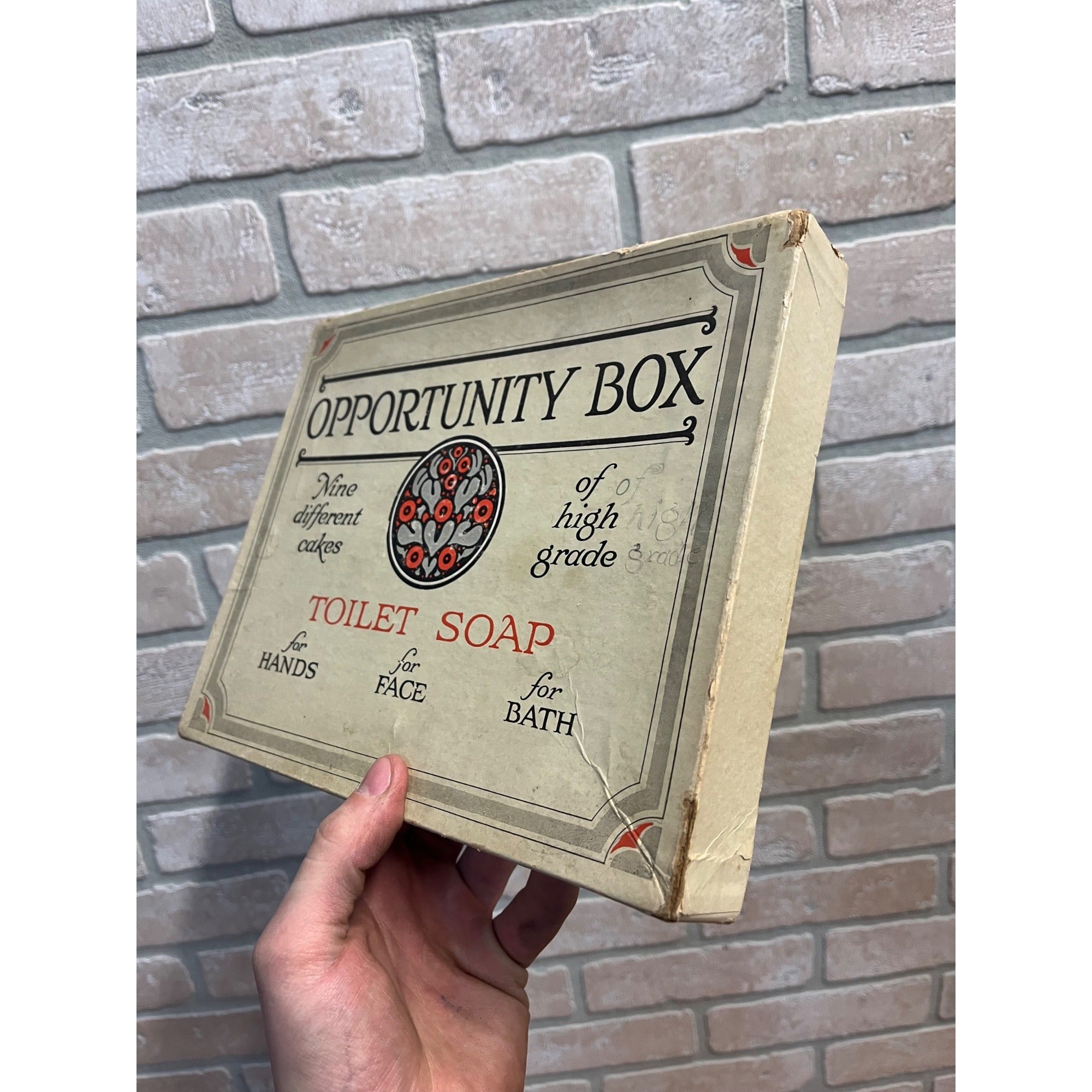 Vintage 1920s Toilet Soap Box Opportunity Box for Hands Face Bath Decor