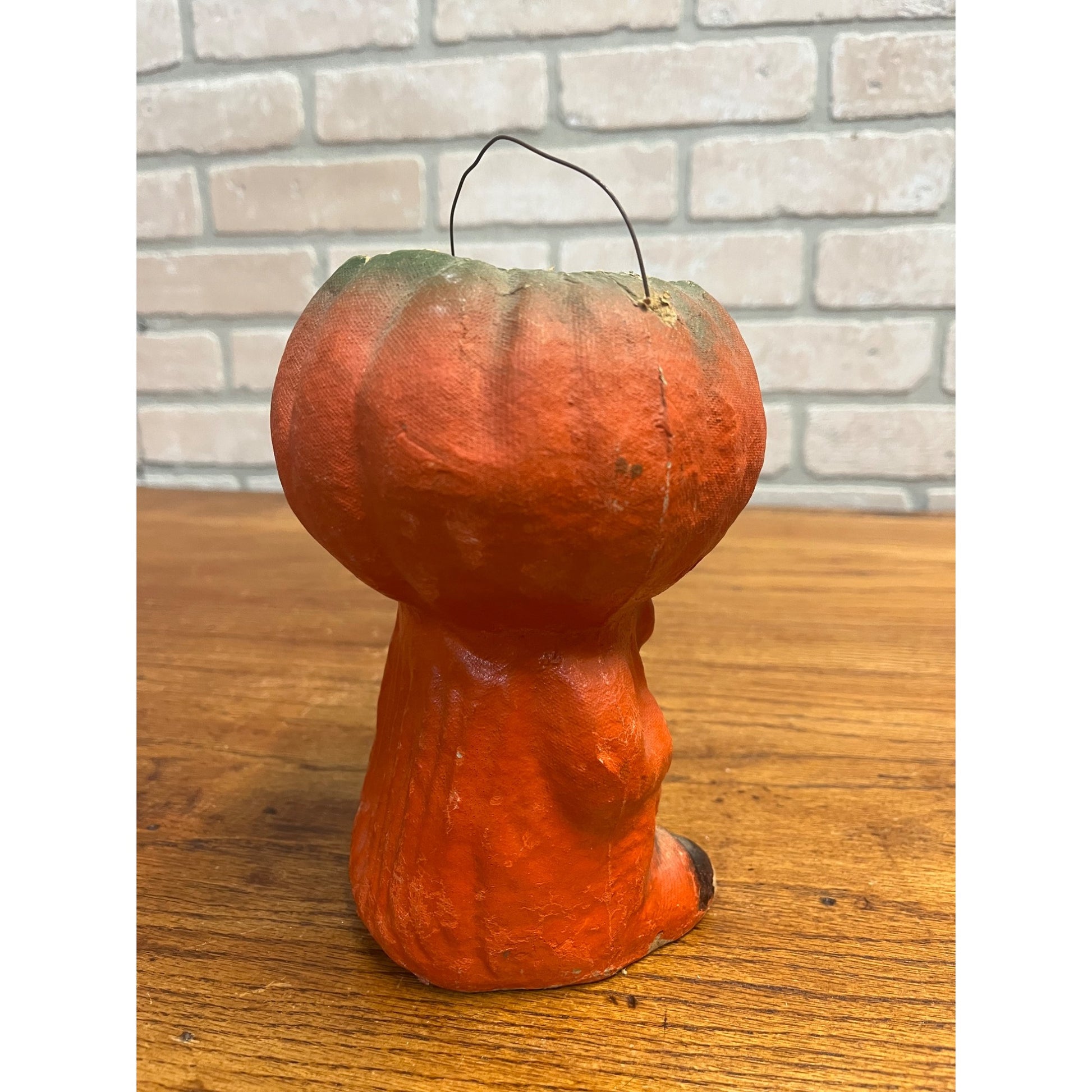 Vintage Halloween Paper Mache Pulp Standing Pumpkinman JOL Lantern
