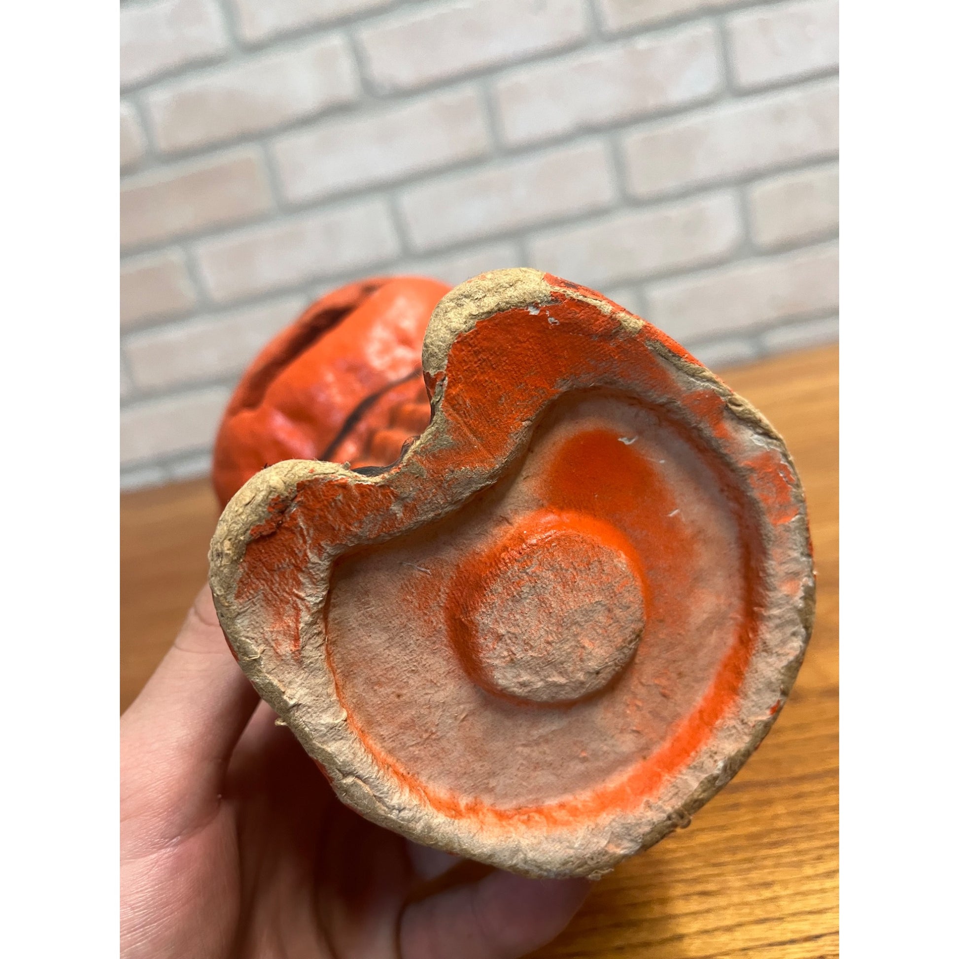 Vintage Halloween Paper Mache Pulp Standing Pumpkinman JOL Lantern