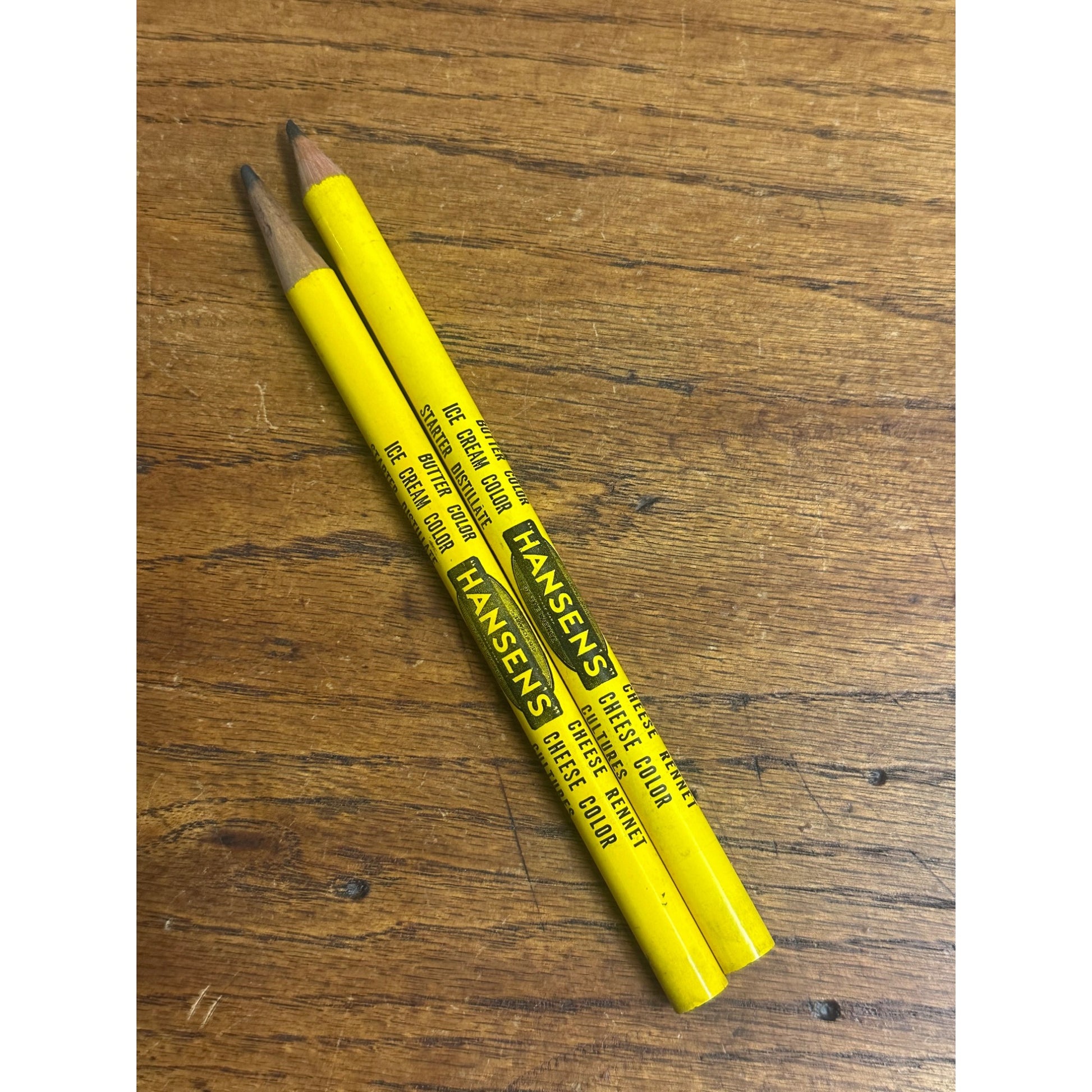 Vintage Hansen's Laboratory Milwaukee Lot (2) Advertising Pencils Butter Cheese