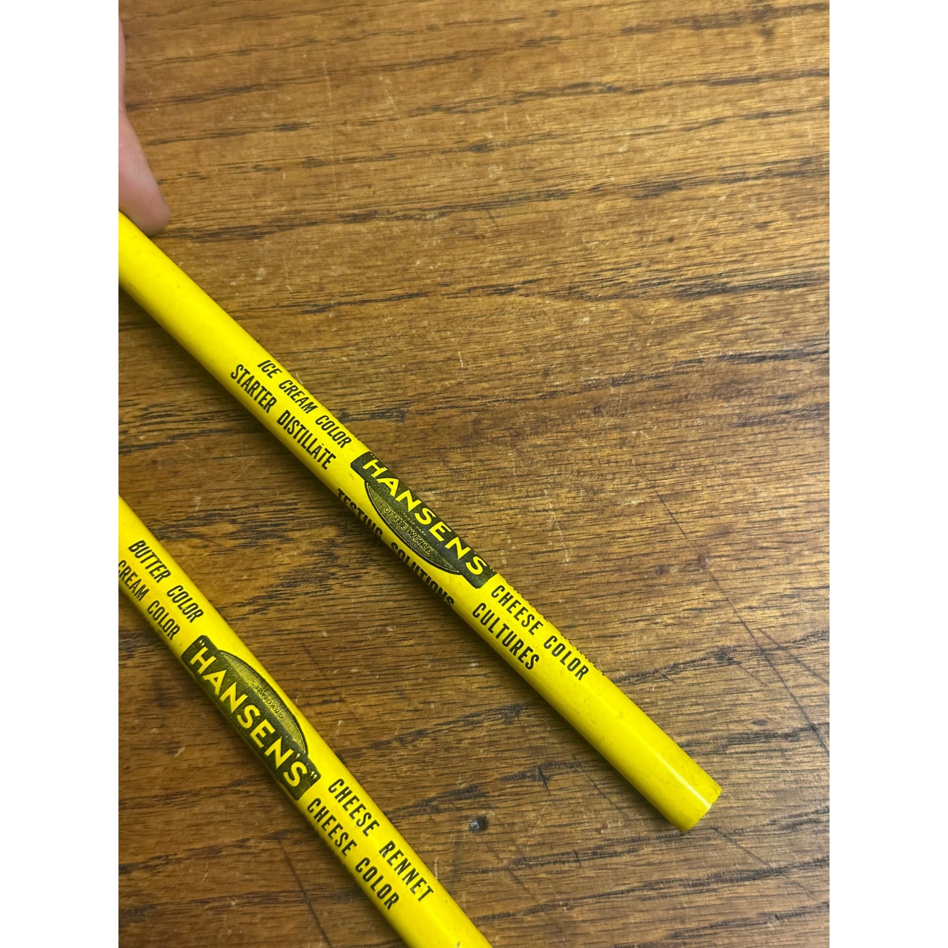 Vintage Hansen's Laboratory Milwaukee Lot (2) Advertising Pencils Butter Cheese
