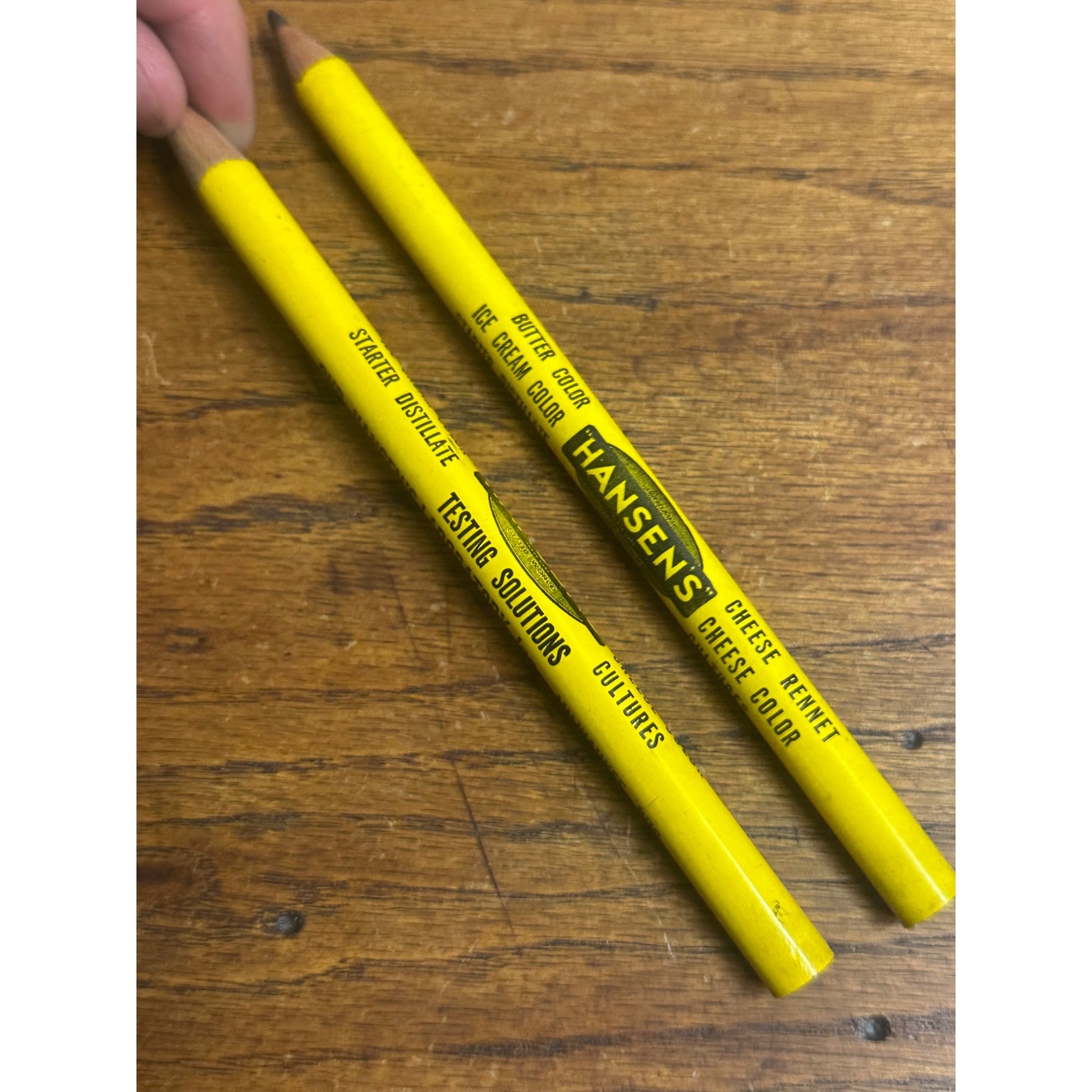 Vintage Hansen's Laboratory Milwaukee Lot (2) Advertising Pencils Butter Cheese