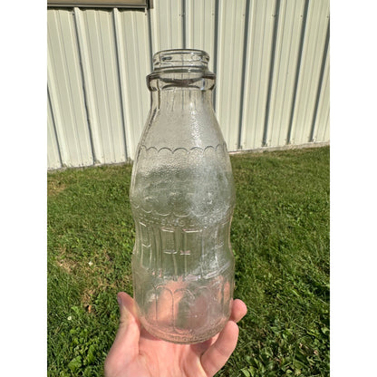 Vintage BIRELEYS Clear Embossed Quart Soda Orange Drink Bottle