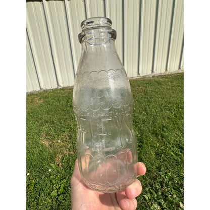 Vintage BIRELEYS Clear Embossed Quart Soda Orange Drink Bottle