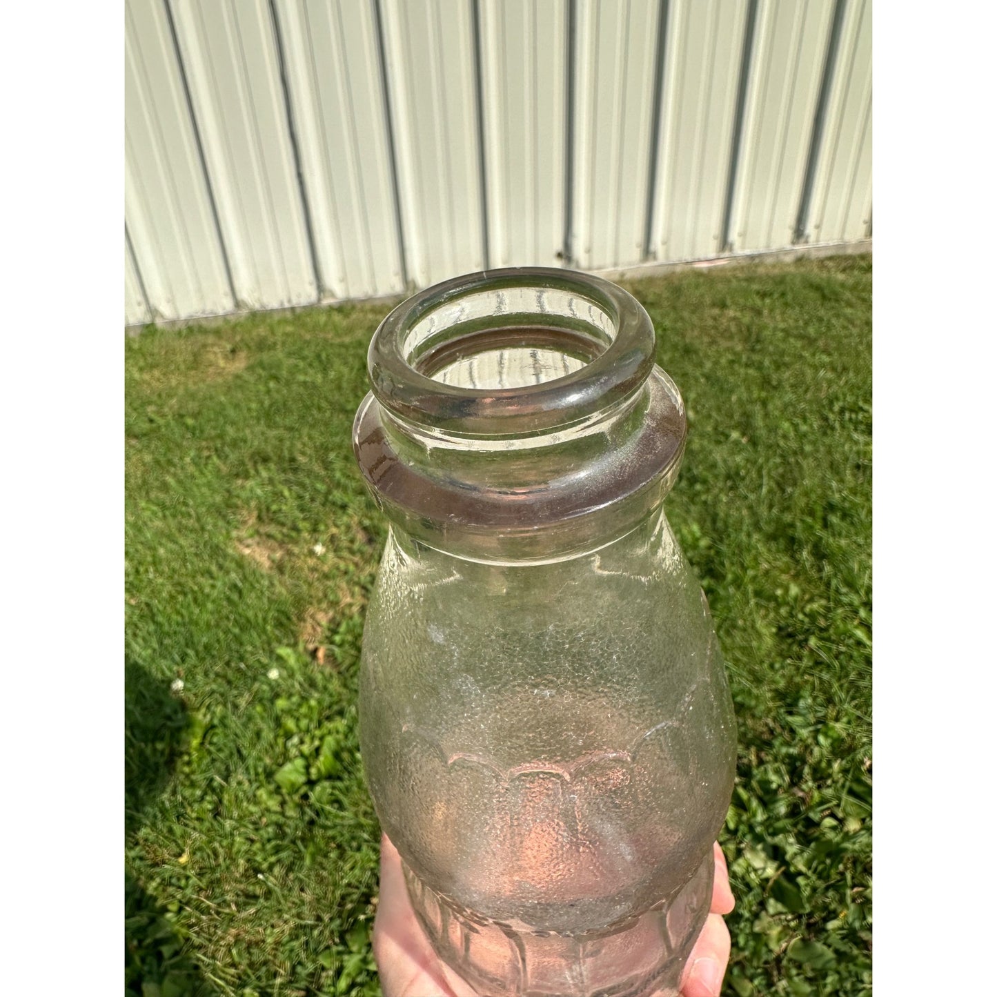 Vintage BIRELEYS Clear Embossed Quart Soda Orange Drink Bottle