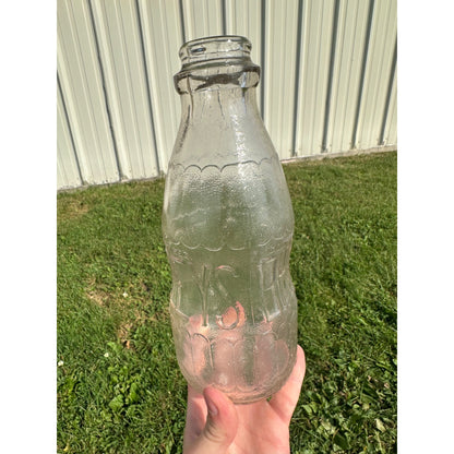 Vintage BIRELEYS Clear Embossed Quart Soda Orange Drink Bottle