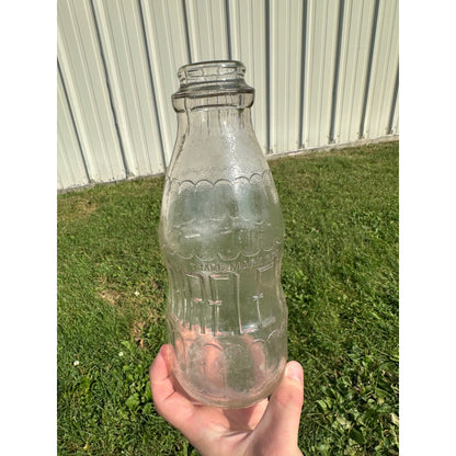 Vintage BIRELEYS Clear Embossed Quart Soda Orange Drink Bottle