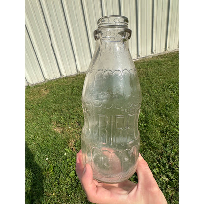 Vintage BIRELEYS Clear Embossed Quart Soda Orange Drink Bottle