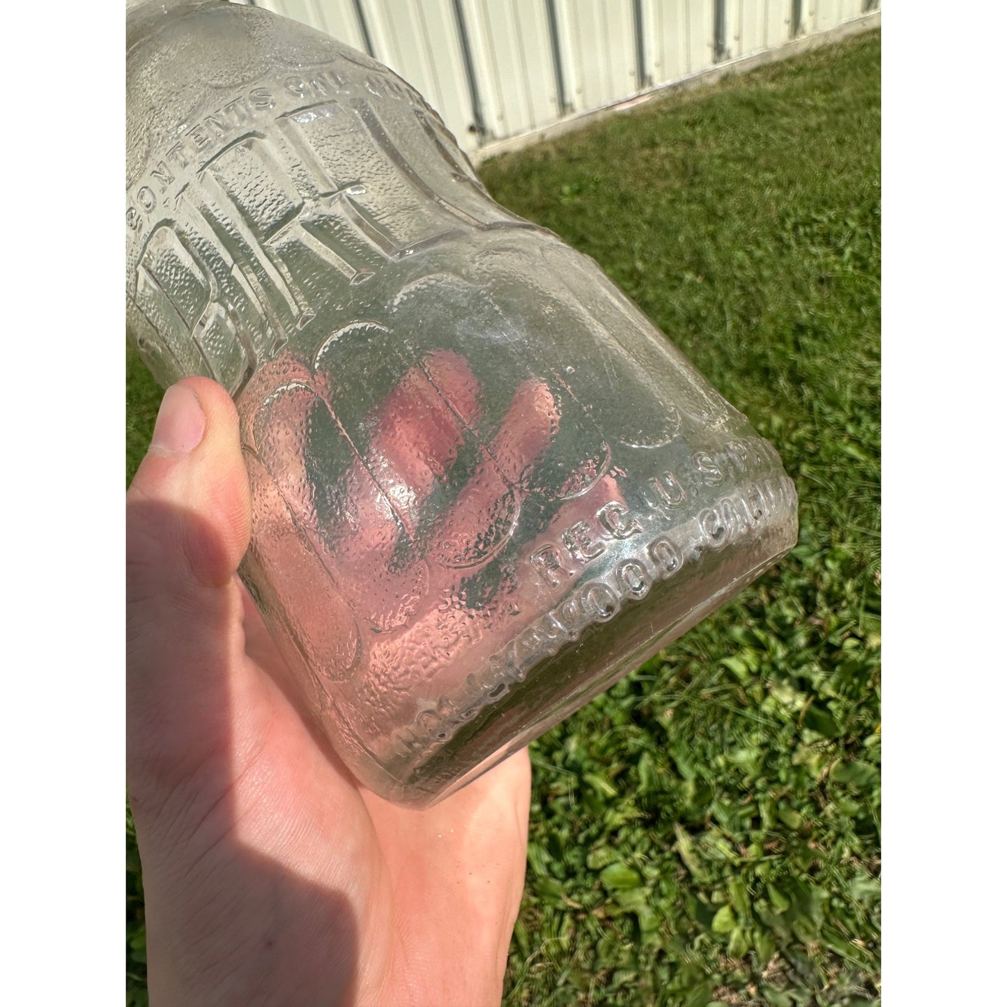 Vintage BIRELEYS Clear Embossed Quart Soda Orange Drink Bottle