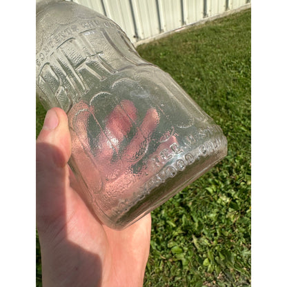 Vintage BIRELEYS Clear Embossed Quart Soda Orange Drink Bottle