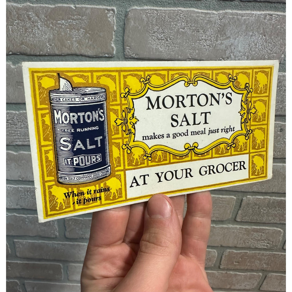 Antique Morton Salt Advertising Ink Blotter Card General Store