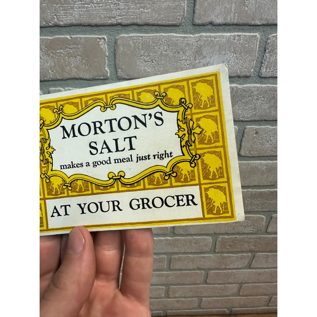 Antique Morton Salt Advertising Ink Blotter Card General Store