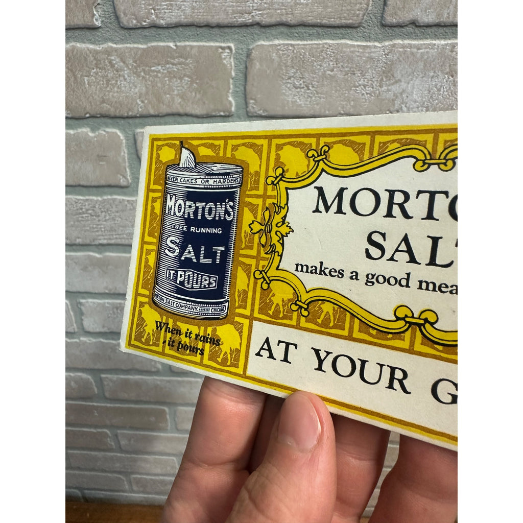 Antique Morton Salt Advertising Ink Blotter Card General Store