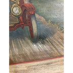 Vintage Pre-Prohibition 1913 Val. Blatz Beer Touring Car Framed Painting Sign